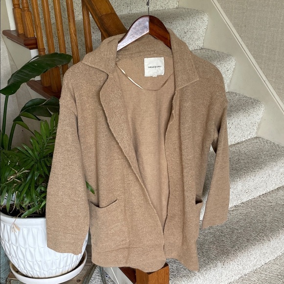 Thread & Supply Textured Camel Cardigan Coat - Picture 2 of 11